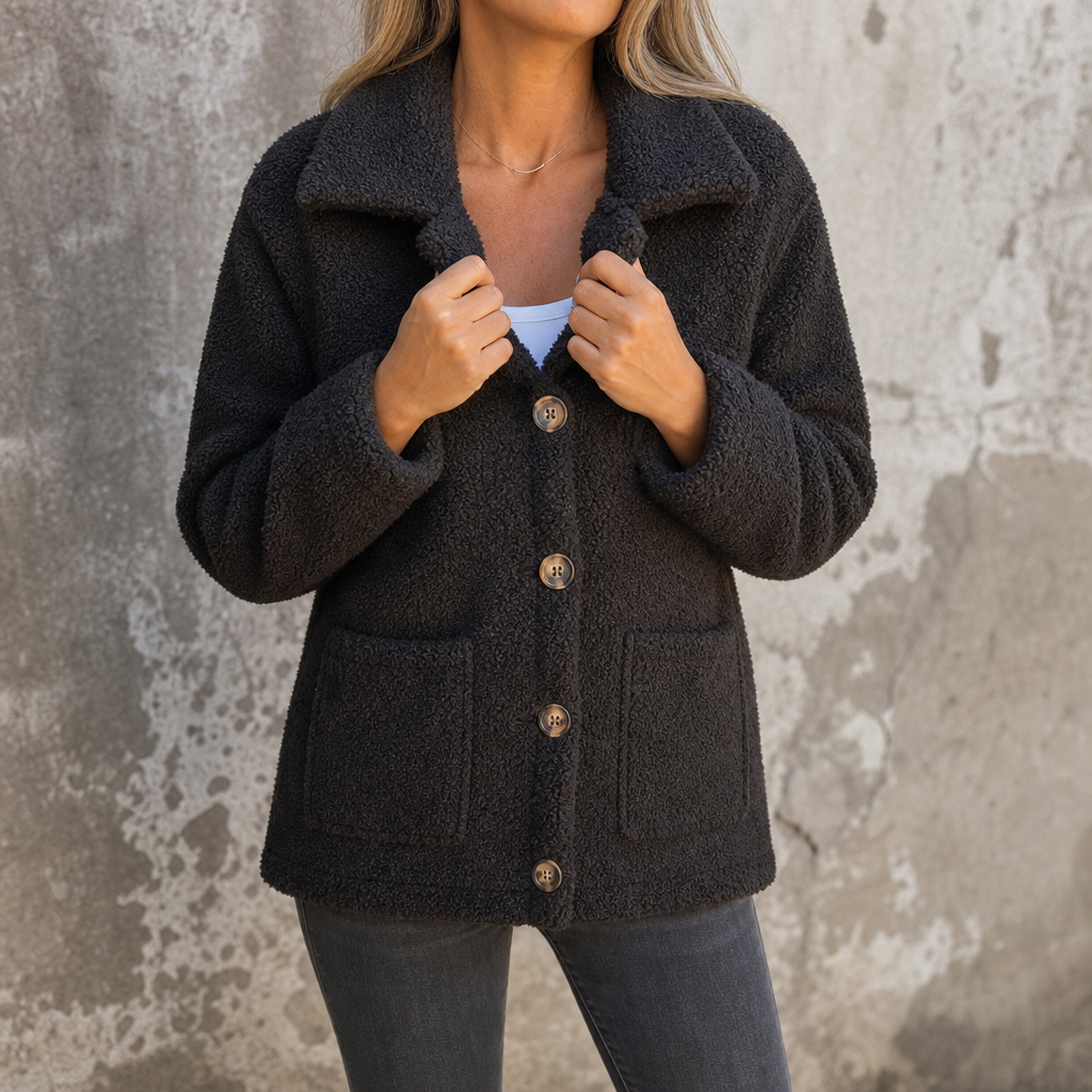 Ariane Curly Faux Fur Jacket - Women's Button-Front Coat