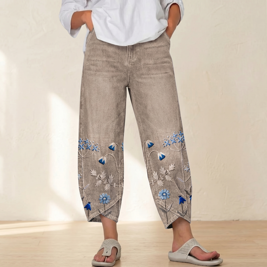 Bloomara Embroidered Jeans - Women's Tulip Hem Jeans