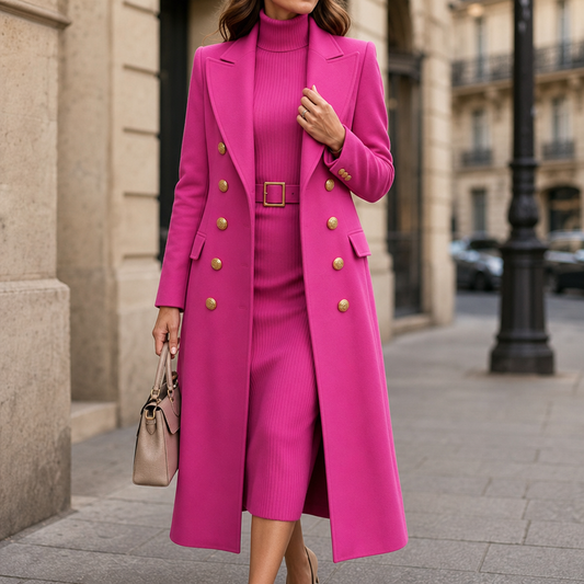 Wearbella Double-Breasted Coat - Wool-Look Women's Coat