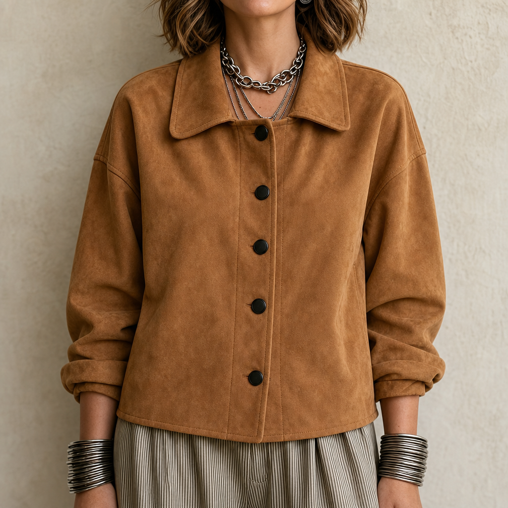 Suedelle Suede-Feel Jacket - Women's Button-Front Jacket