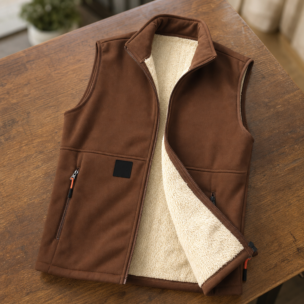 Cozycrest Plush-Lined Gilet - Sleeveless Women's Vest