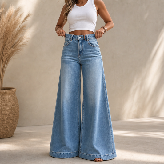 Elongue Wide Leg Jeans - High Rise Extra Wide Women's Jeans
