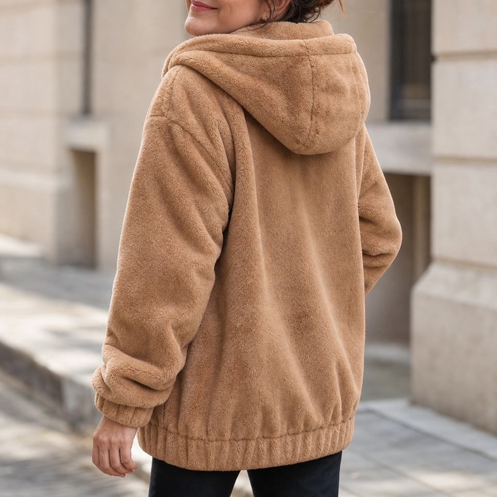 Cozyline Plush-Lined Gilet - Hooded Women's Pocket Vest