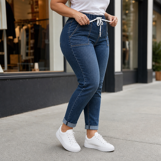Wearbella Drawstring Jeans - Tapered Stretch Women's Jeans