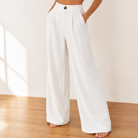 Lunavia Drape Trousers - Women's High Waist Wide Leg
