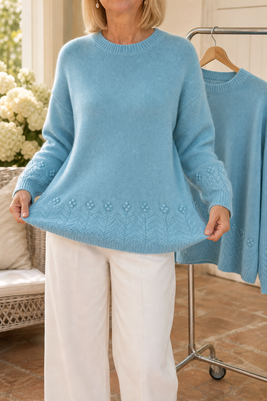 Cablesse Cable Knit Sweater - Women's Crew Neck Jumper