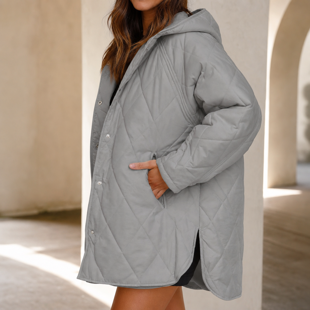 Wearbella Diamond Quilted Puffer - Women's Hooded Jacket