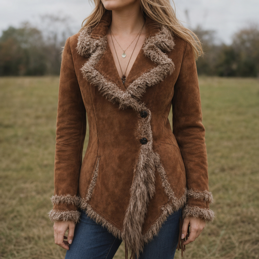 Westella Fringe Western Jacket - Faux Suede Women's Jacket