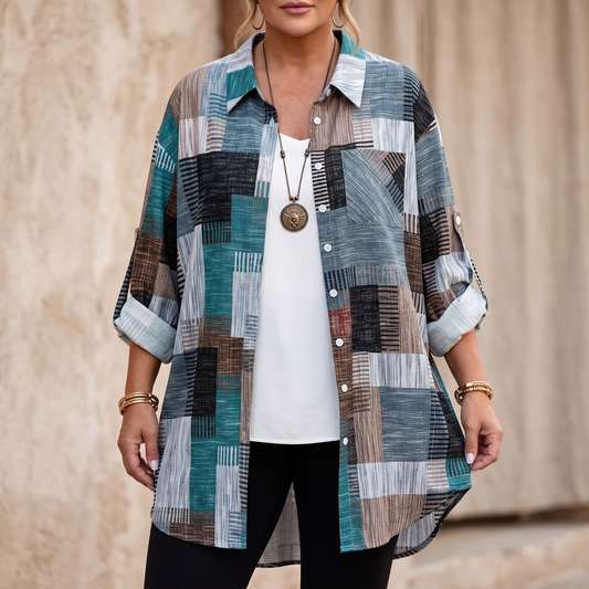 Plaidwell Patchwork Shirt - Plaid Women's Overshirt