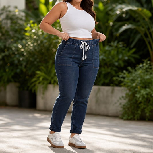 Trouver Denim Joggers - Drawstring Tapered Women's Jeans