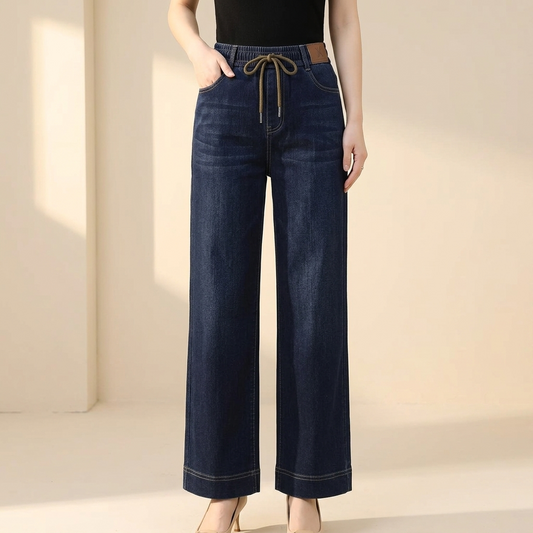 Velora Drawstring Jeans - Pull-On Wide Leg Women's Jeans