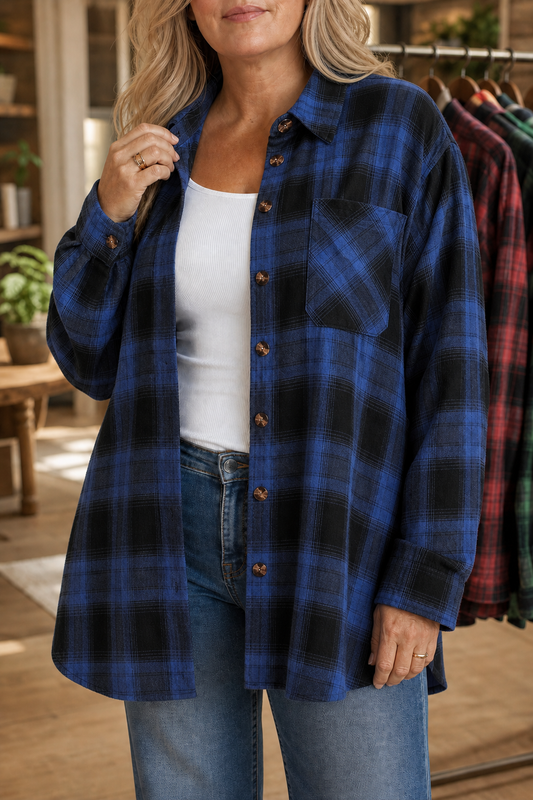 Overshirt & Co Buffalo Plaid Shacket - Women's Oversized