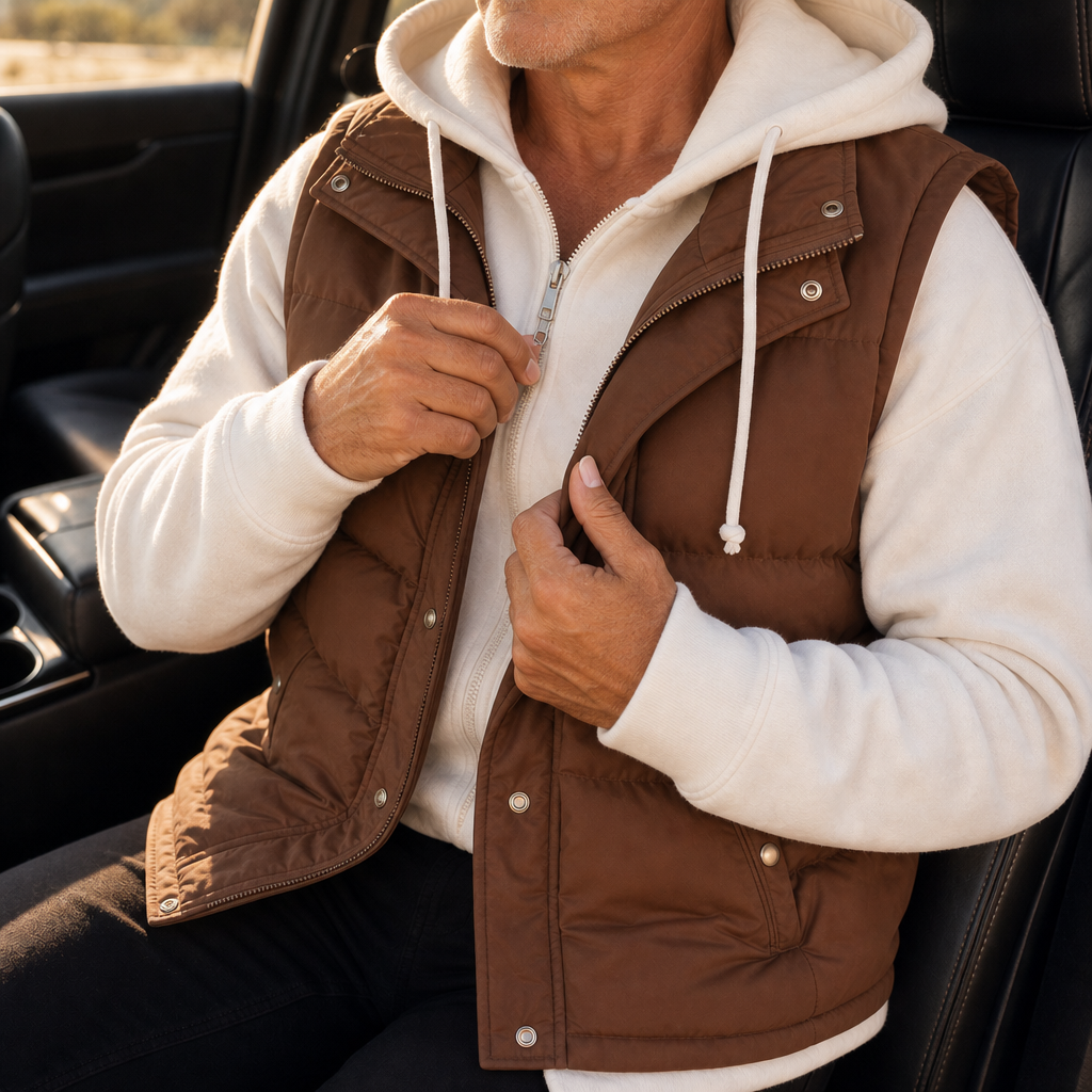 Wraverly Double Hood Puffer Vest - Women's Layered Gilet
