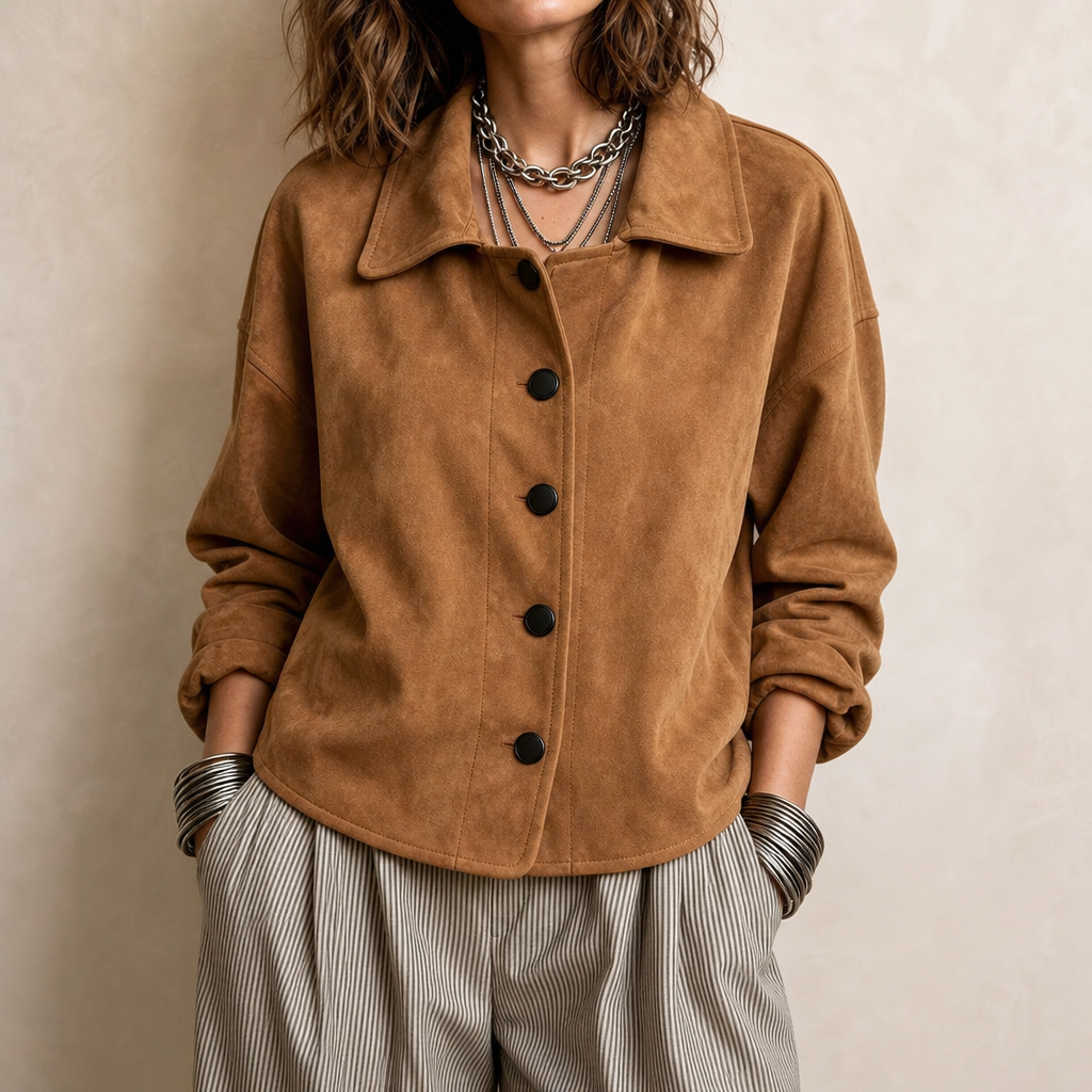 Suedelle Suede-Feel Jacket - Women's Button-Front Jacket