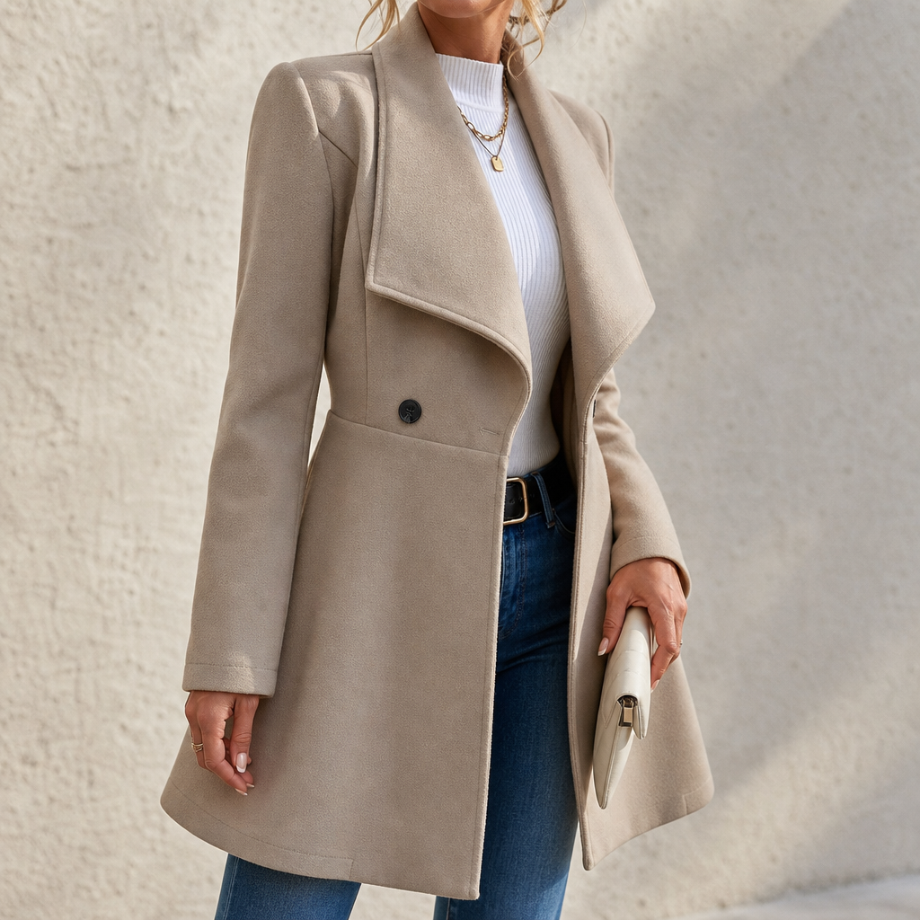 Elowen A Line Overcoat - Women's Double Breasted Coat