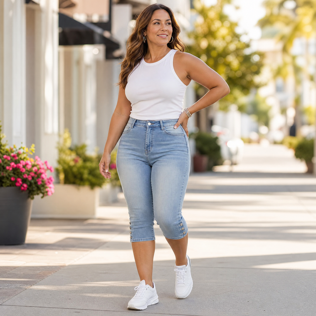 Velora Capri Jeans - High Waist Women's Cropped Jeans