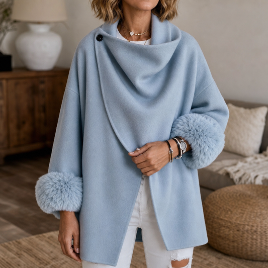 Wearbella Wrap Jacket - Women's Faux Fur Cuff Wrap Coat