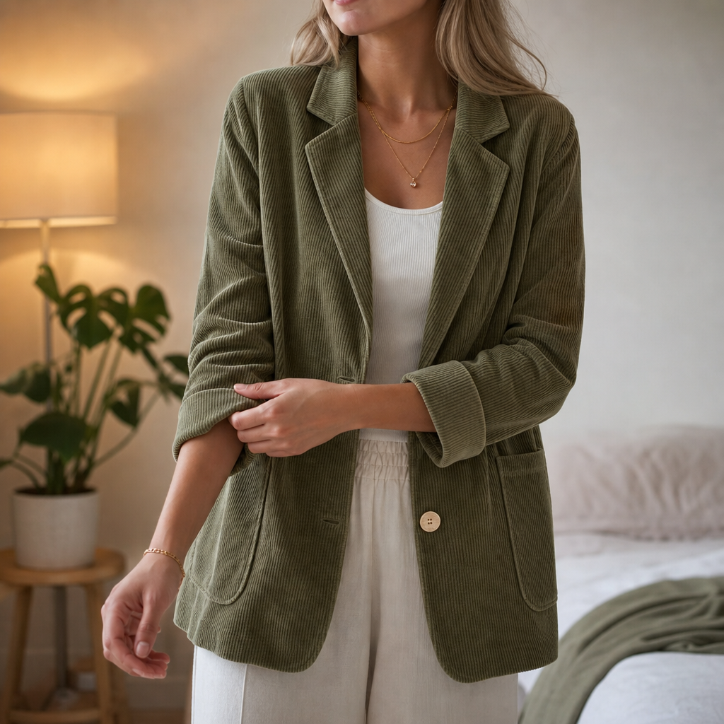 Corduraine Corduroy Blazer - Notch Collar Women's Blazer