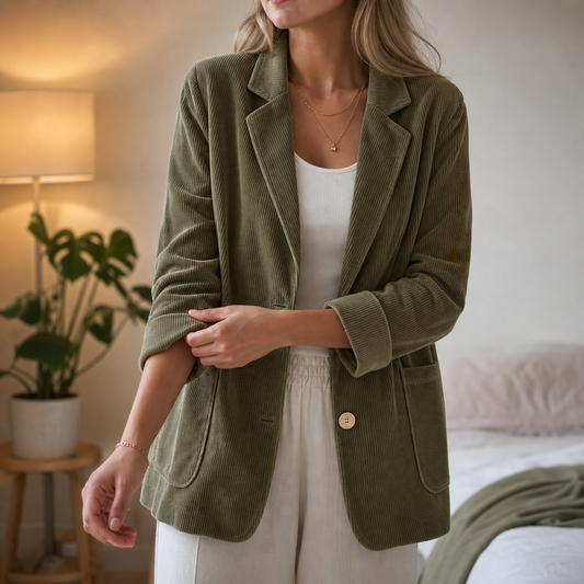 Corduraine Corduroy Blazer - Notch Collar Women's Blazer
