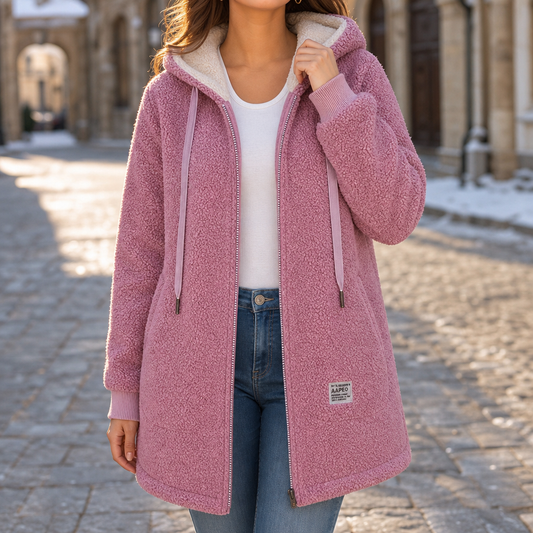 Veloura Hooded Faux Shearling Jacket - Women's Mid-Length