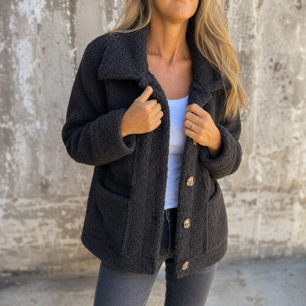 Ariane Curly Faux Fur Jacket - Women's Button-Front Coat