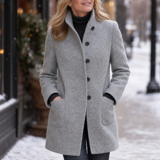 Vintelle Stand Collar Coat - Vintage-Style Women's Coat