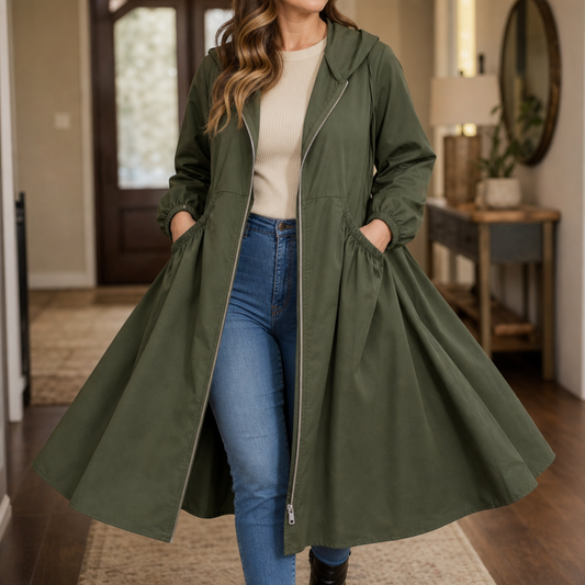 Rainbella Peplum Rain Jacket - Women's Flared Hem Raincoat