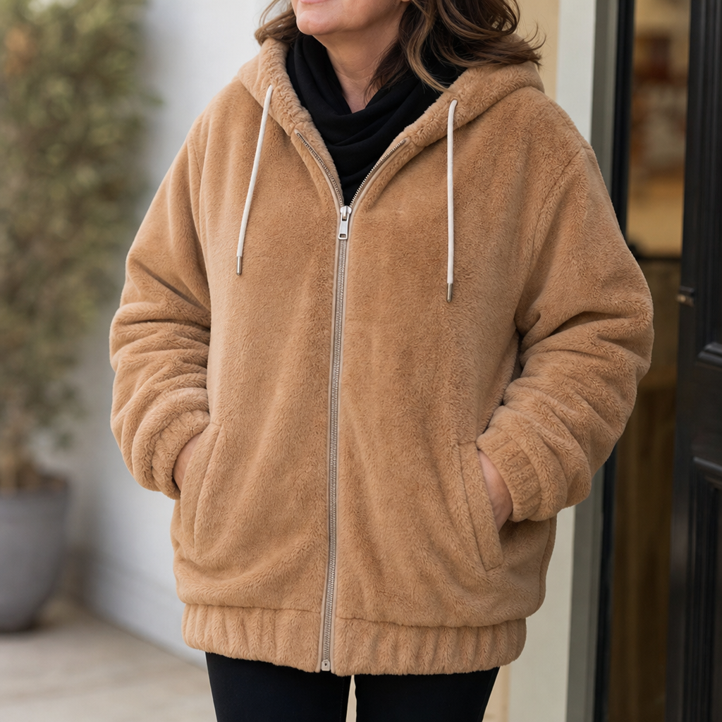 Cozyline Plush-Lined Gilet - Hooded Women's Pocket Vest