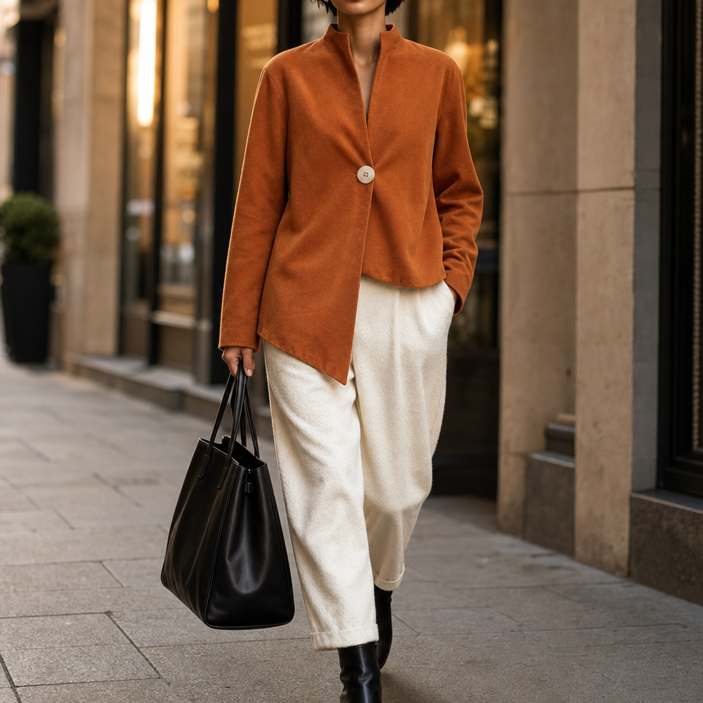 Overa Asymmetric Jacket - Women's Burnt Orange Jacket
