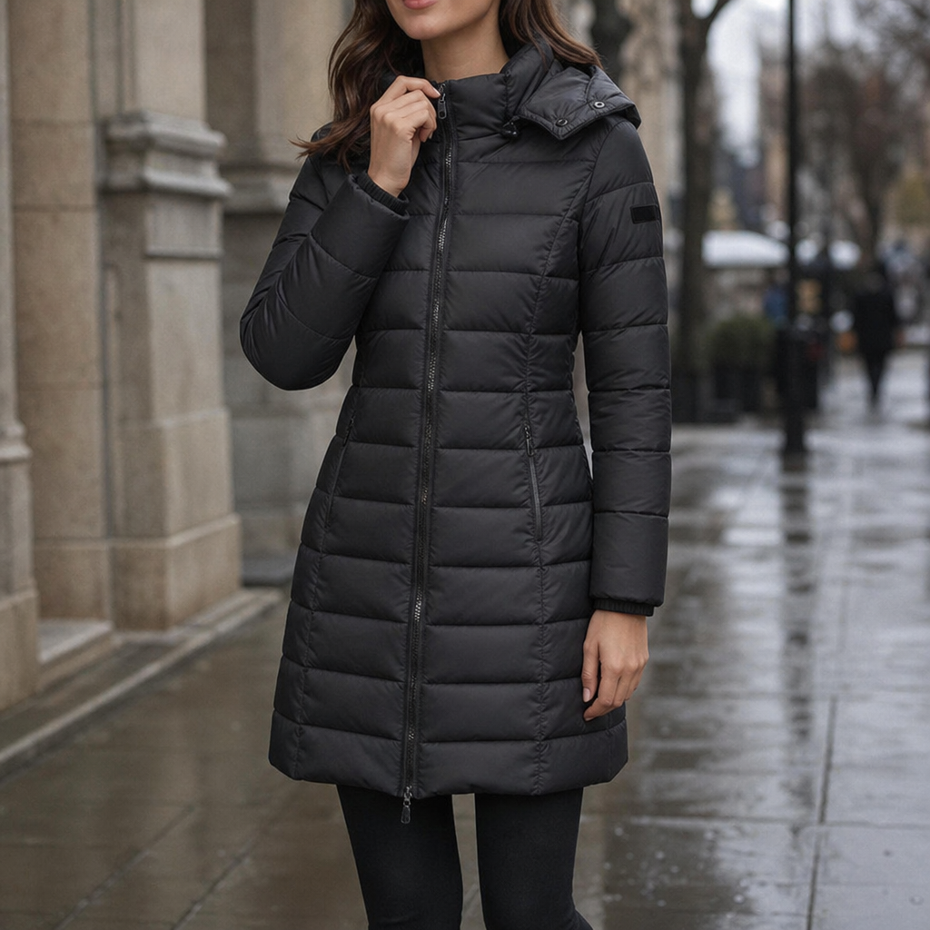 Wearbella Puffer Jacket - Women's Mid Length Hooded Puffer