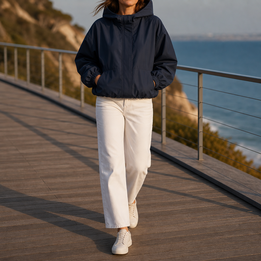 Veluna Balloon Hem Windbreaker - Women's Lightweight Jacket