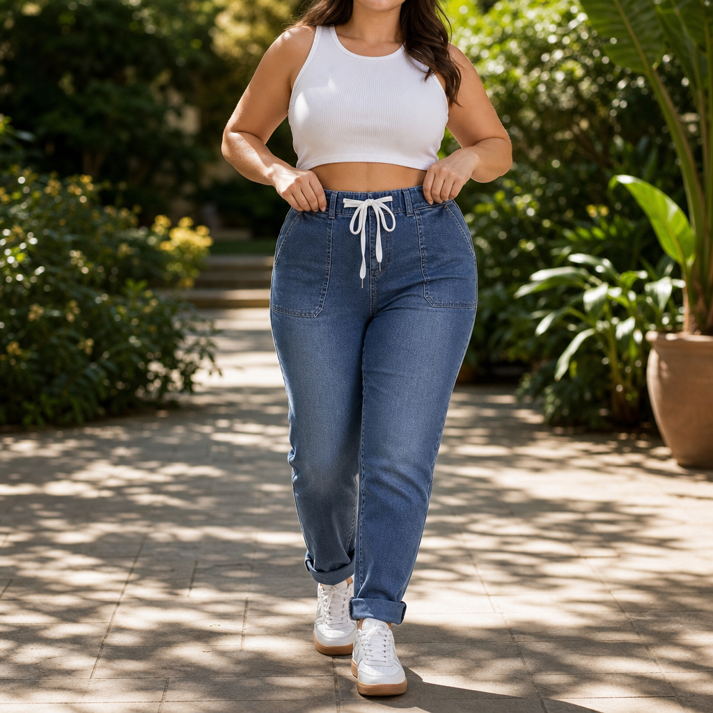 Trouver Denim Joggers - Drawstring Tapered Women's Jeans