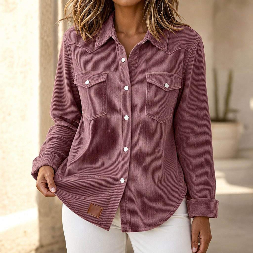 Ribwell Ribbed Knit Shacket - Women's Button Front Shirt