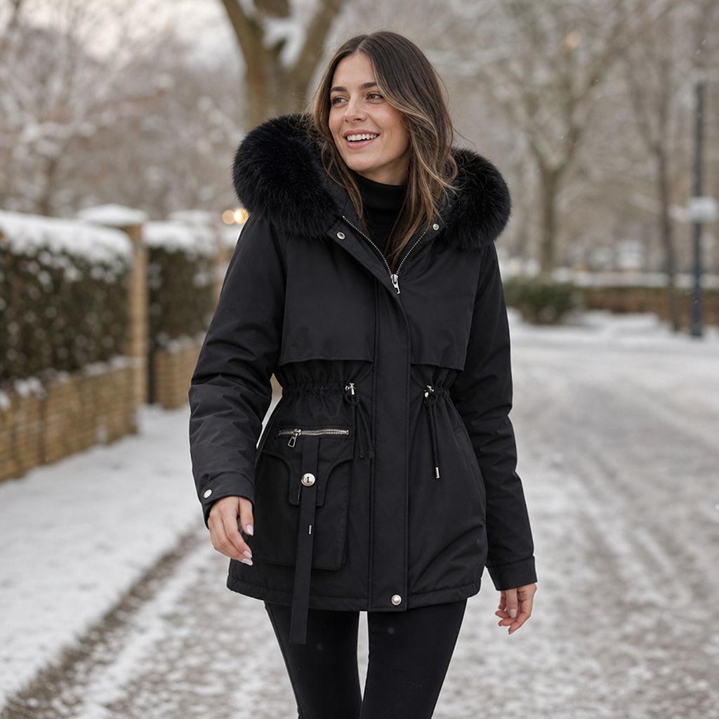 Duvella Faux Fur Hood Puffer Coat - Women's Winter Parka