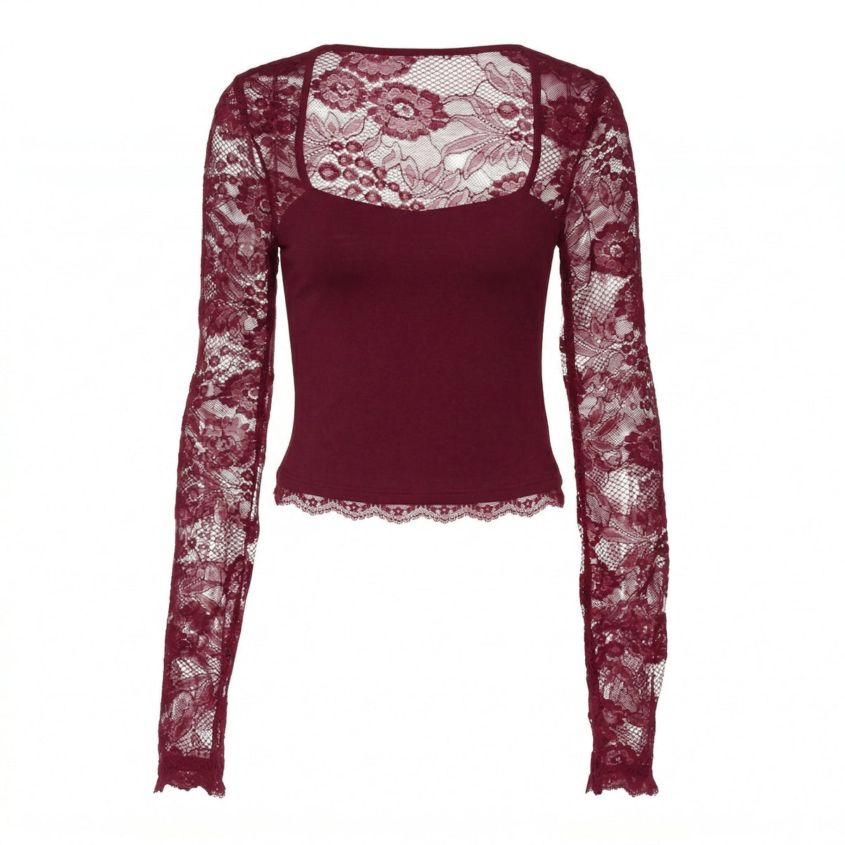 Lacelle Lace Sleeve Top - Women's Floral Lace Top