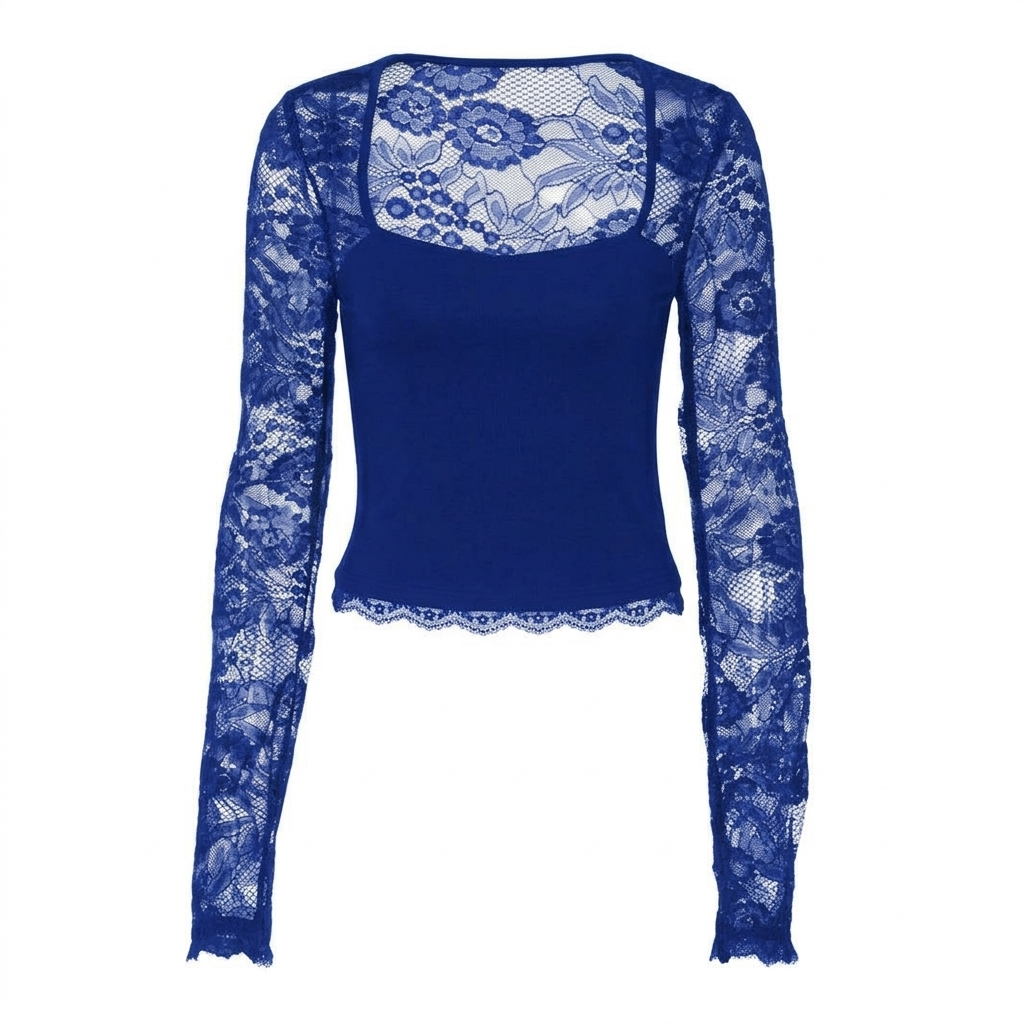 Lacelle Lace Sleeve Top - Women's Floral Lace Top