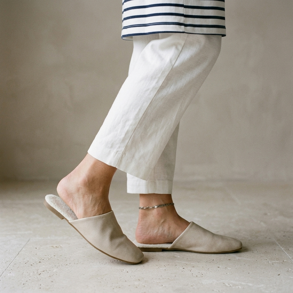 Ravello Leather Mules - Men's Flat Slip On Mules