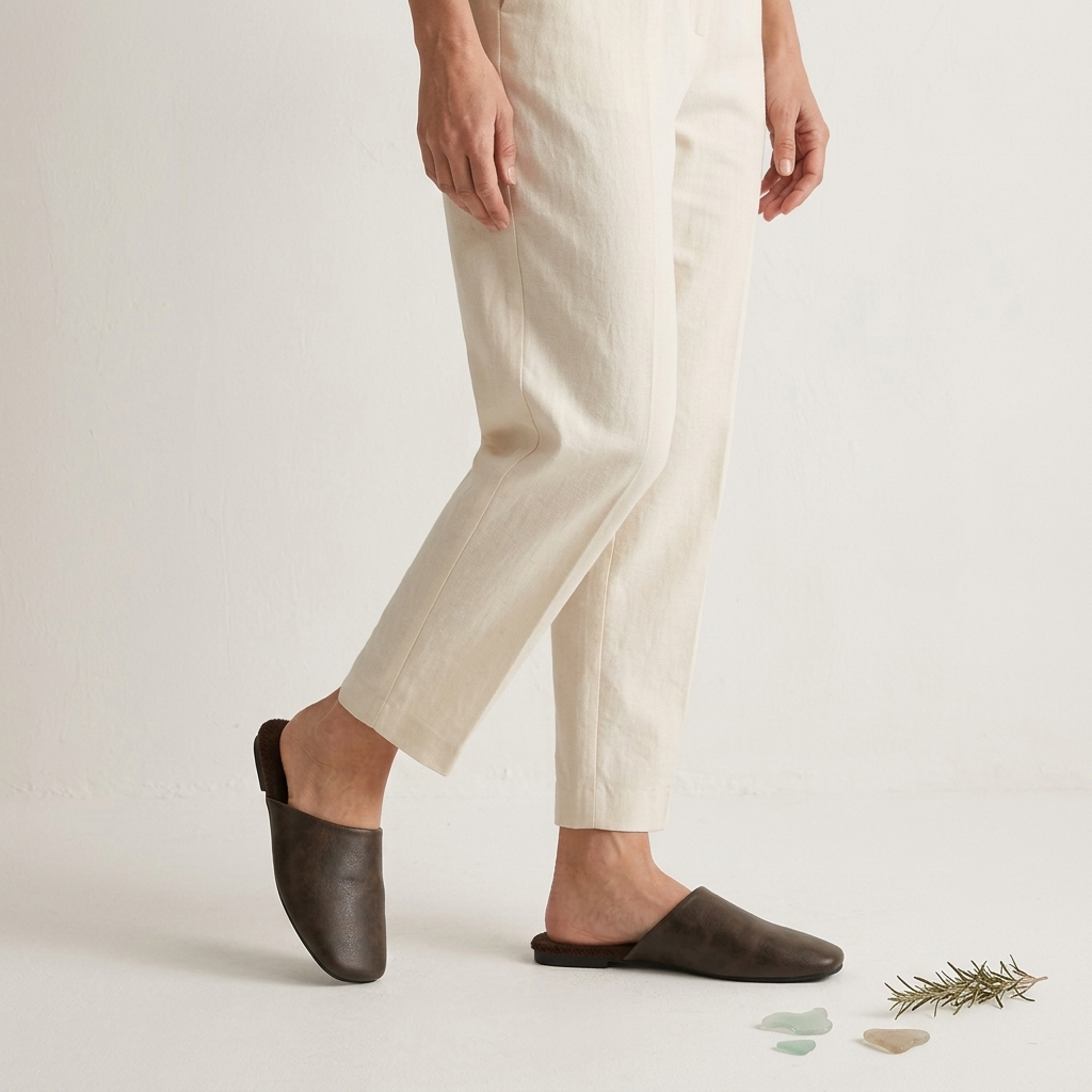 Ravello Leather Mules - Men's Flat Slip On Mules