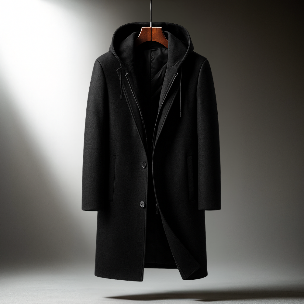Delmar Wool Overcoat - Hooded Men's Wool Blend Coat