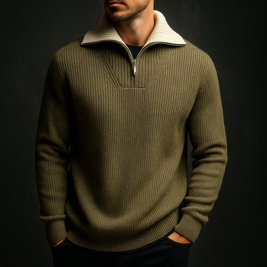 Vermont Wool Quarter Zip - Men's Knit Jumper