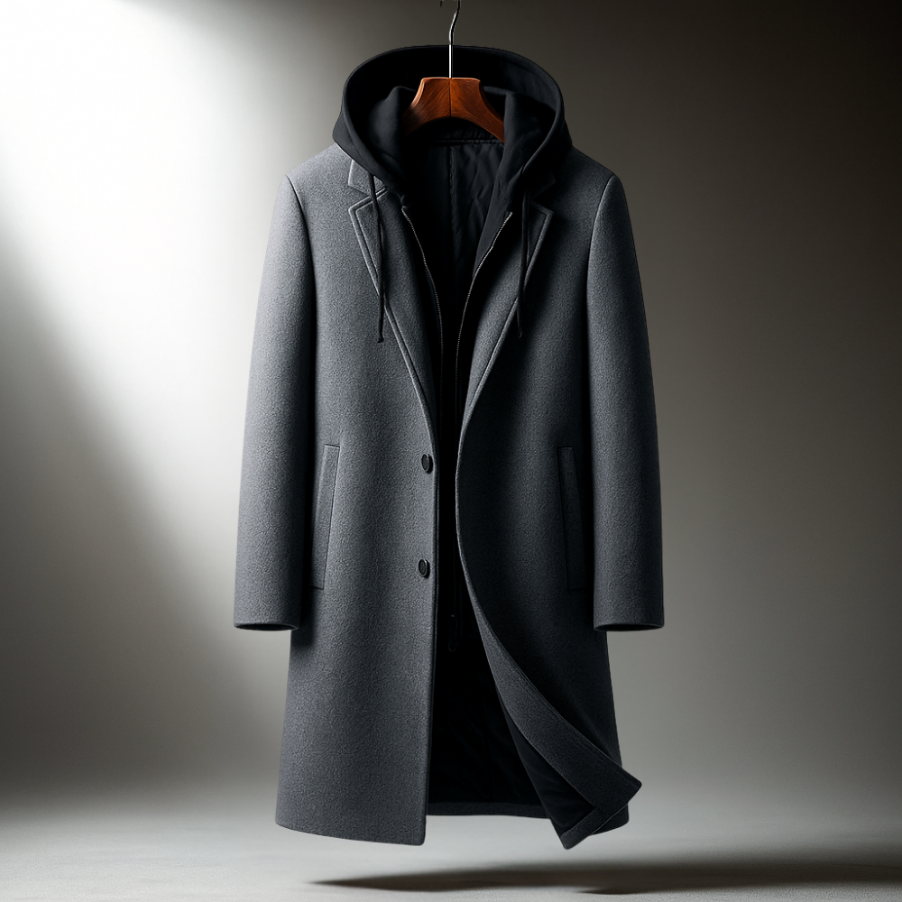 Delmar Wool Overcoat - Hooded Men's Wool Blend Coat