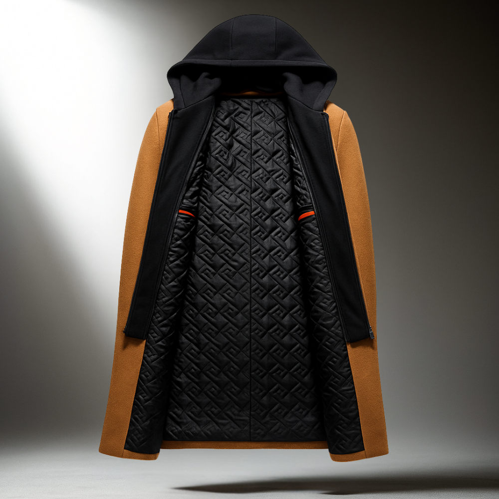 Delmar Wool Overcoat - Hooded Men's Wool Blend Coat