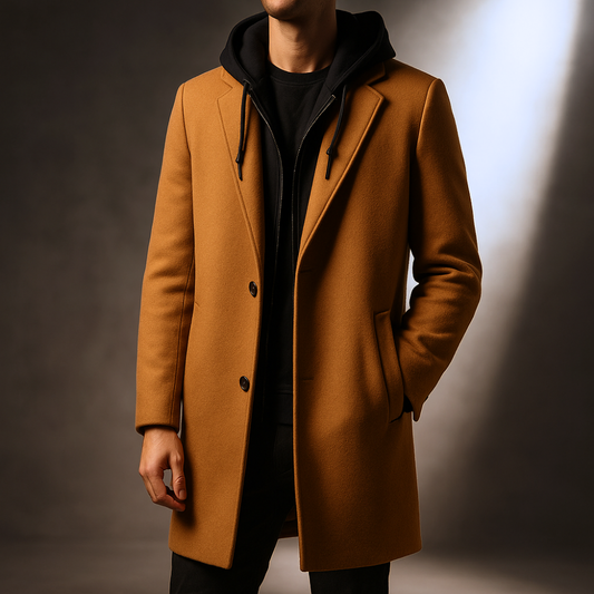 Delmar Wool Overcoat - Hooded Men's Wool Blend Coat