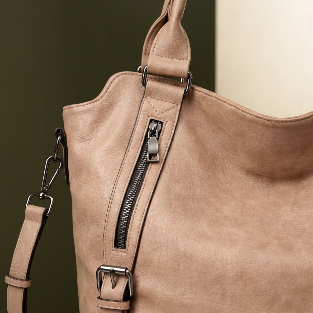 Valencia Buckled Tote - Leather Look Women's Tote Bag