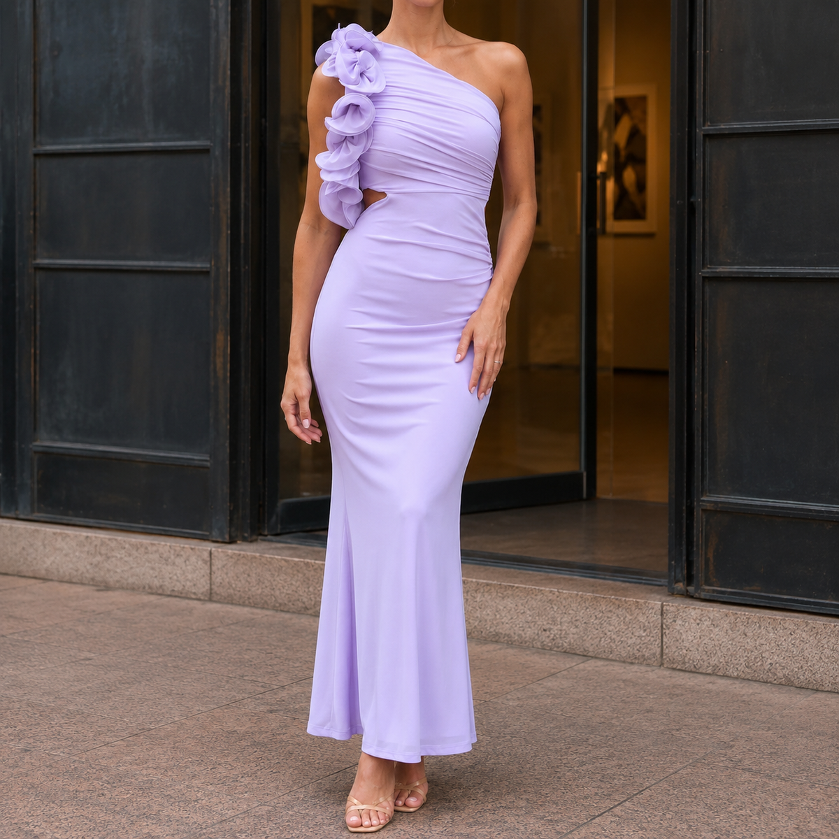 Harriet-Louise One-Shoulder Dress - Ruffle Women's Maxi
