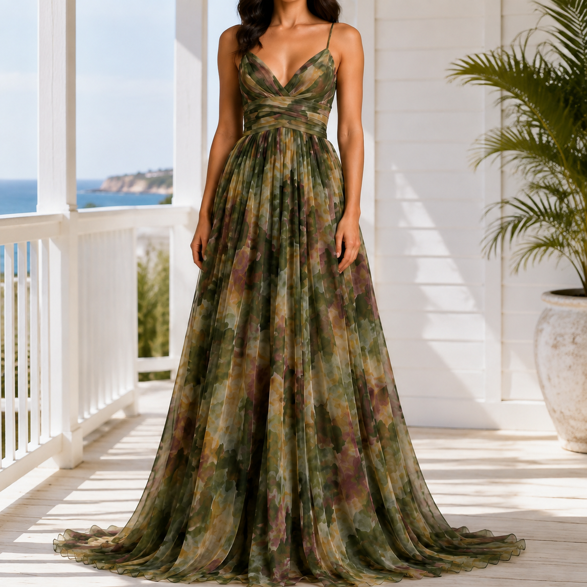 Bianca-Kate Floral Maxi Dress - Women's Tie Back Dress