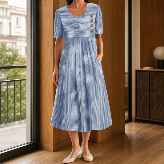 Tatiana-Louise Striped Midi Dress - Women's A-Line Dress