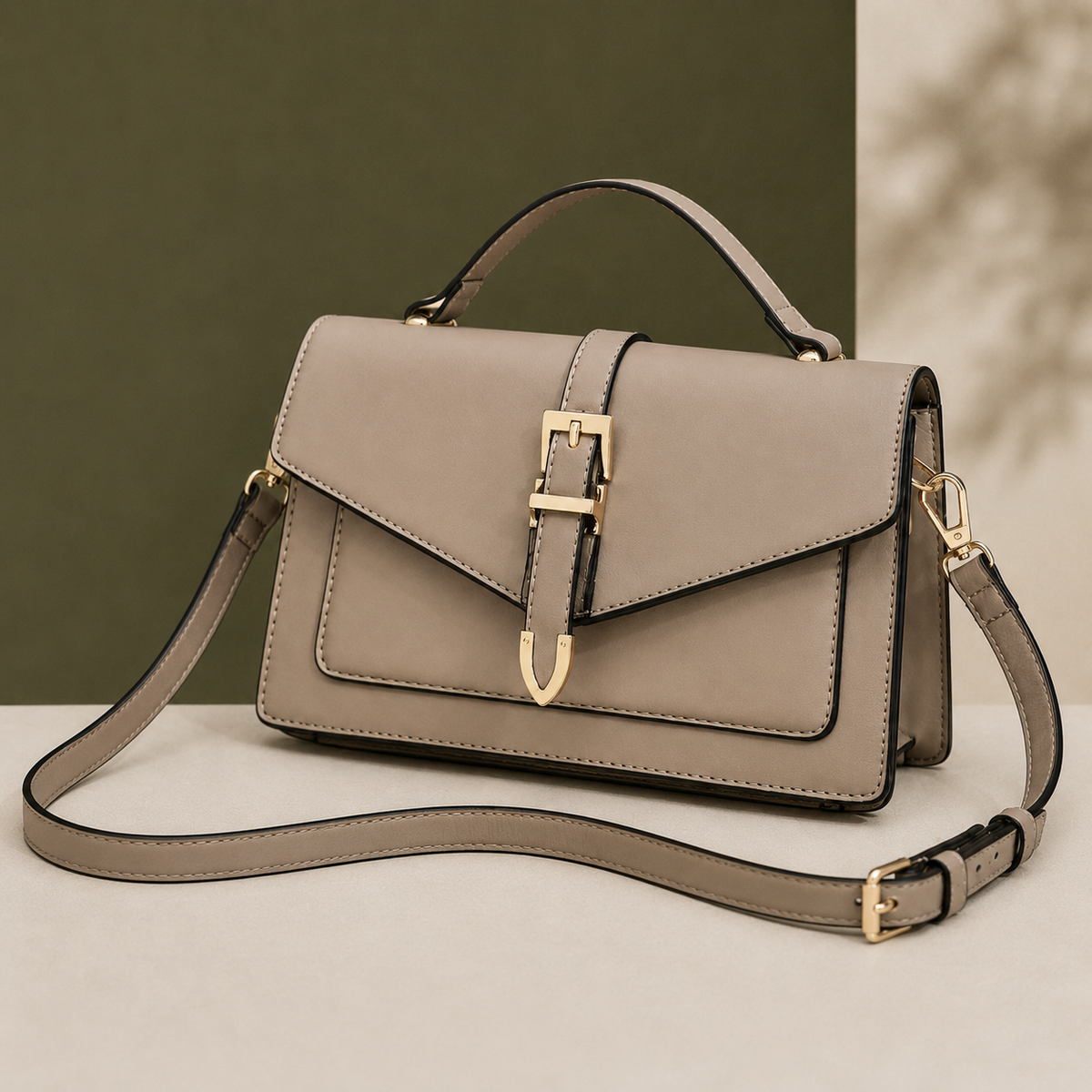 Savoia Buckle Satchel - Leather Look Women's Handbag