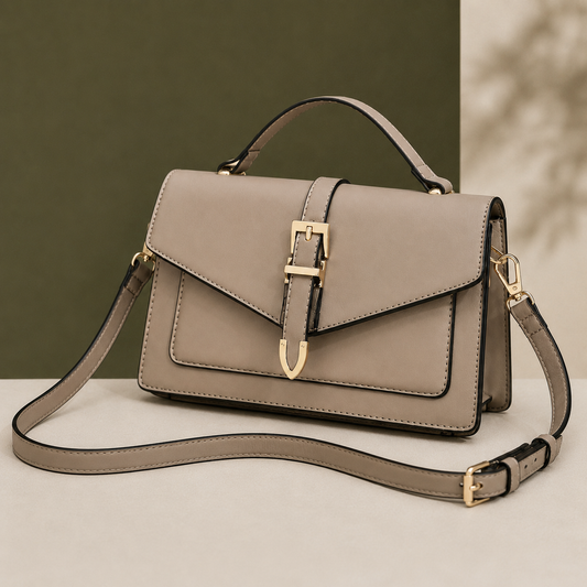 Savoia Buckle Satchel - Leather Look Women's Handbag