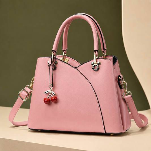 Vinci Cherry Handbag - Leather Look Women's Top Handle Bag
